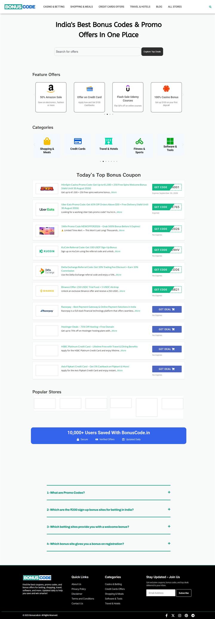 BonusCode.in offers platform preview