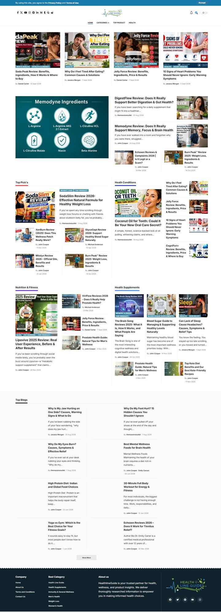 Healthline Guide content website preview