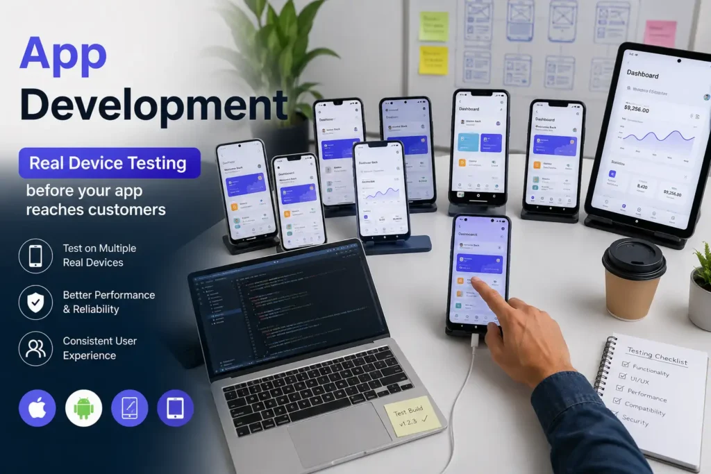 Real device testing before your app reaches customers- app development company